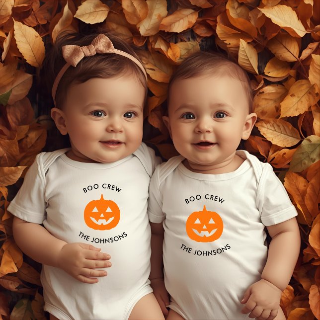 Minimalist Boo Crew Pumpkin – Personalized Baby Bodysuit (Creator Uploaded)