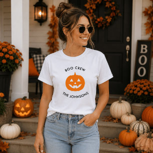Minimalist Boo Crew Pumpkin – Personalized T-Shirt