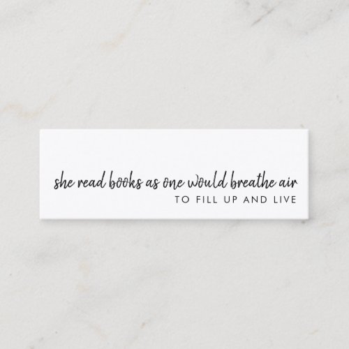 Minimalist Bookmark Modern Promotional Mini Card