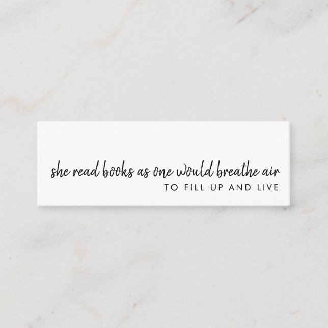 Minimalist Bookmark Modern Promotional Mini Card (Front)