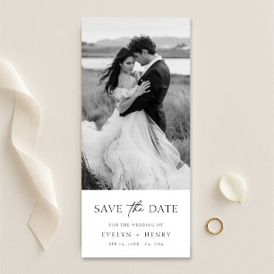 Minimalist Bookmark Photo Wedding Save the Date