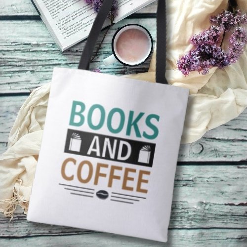 Minimalist Books and Coffee Lover  Tote Bag