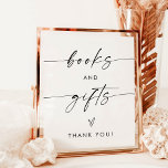 Minimalist Books and Gifts Sign | Neutral Baby<br><div class="desc">This Books and Gifts Sign features a beautifully modern minimalist elegance to display at your baby shower or special event. Easily edit most wording to match your event! Text and background colors are fully editable —> click the "Edit Using Design Tool" button to edit!</div>