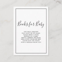 Minimalist Books for Baby Shower Card