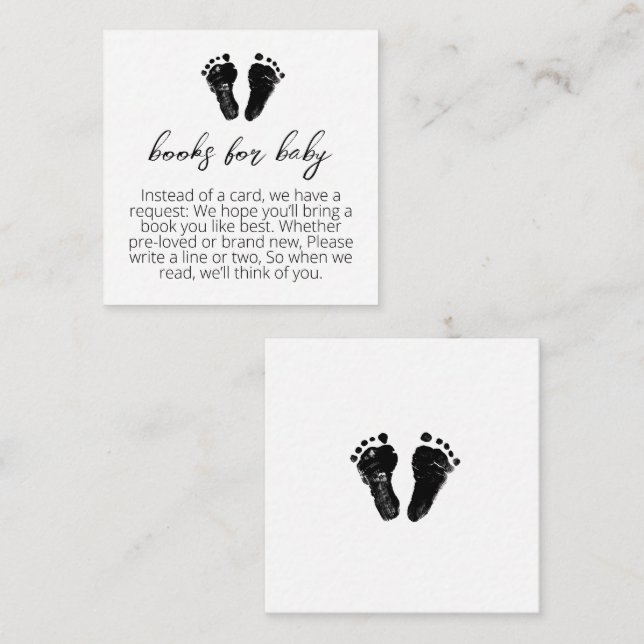 Minimalist Books For Baby Shower Enclosure Card (Front/Back)