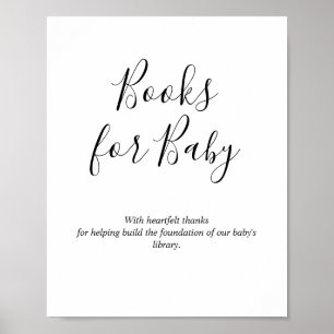 Minimalist Books for Baby Shower Sign