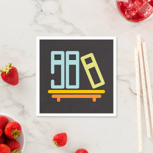 Minimalist Bookshelf Graphic Icon Napkins