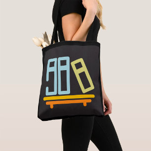 Minimalist Bookshelf Graphic Icon Tote Bag