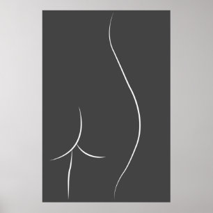 Minimalist Booty Drawing Poster