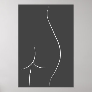 Minimalist Booty Drawing Poster