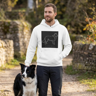Minimalist Border Collie Line Art Dog Graphic Hoodie