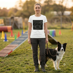 Minimalist Border Collie Line Art Dog Graphic  T-Shirt