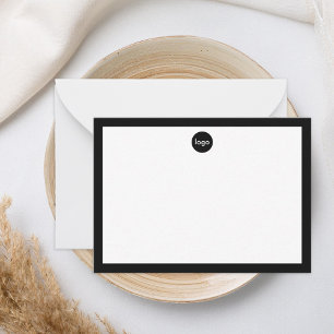 Minimalist Border Custom Logo Business Note Card