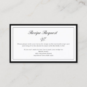 Minimalist Border Leaf Recipe Request Card
