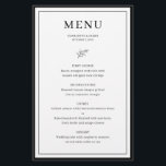 Minimalist Border Leaf Wedding menu card<br><div class="desc">Designed to coordinate with our Minimalist Dainty Leaf Collection, this customizable matching wedding menu card features a dainty leaf with classic lettering on white background, this is a minimalist yet elegant wedding suite. For more advanced customization of this design, e.g. changing layout, font or text size please click the "CUSTOMIZE"...</div>