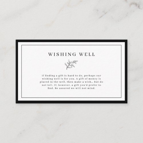 Minimalist Border Leaf Wishing Well Enclosure Card