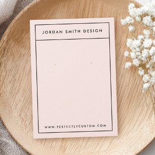 Minimalist border light blush pink earring cards