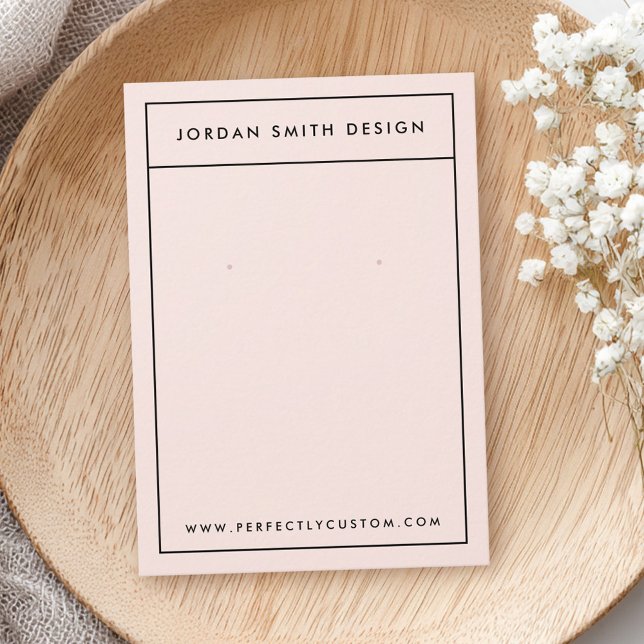 Minimalist border light blush pink earring cards (Minimalist border light blush pink earring cards)