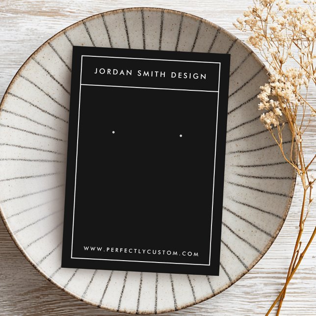 Minimalist border simple black earring cards (Minimalist border simple black earring cards)