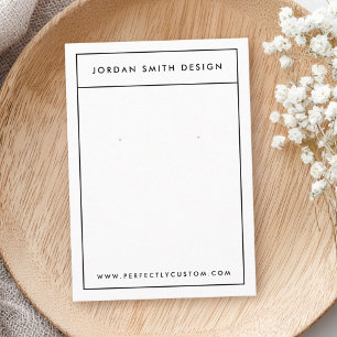 Minimalist border simple white earring cards