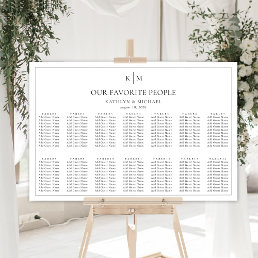 Minimalist Border Wedding 14 Table Seating Charts