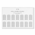 Minimalist Border Wedding 14 Table Seating Charts