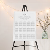 Minimalist Border Wedding 15 Table Seating Charts