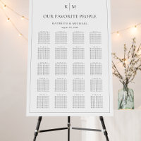 Minimalist Border Wedding 20 Table Seating Charts