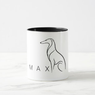 Minimalist Borzoi Art One-Line Custom Mug