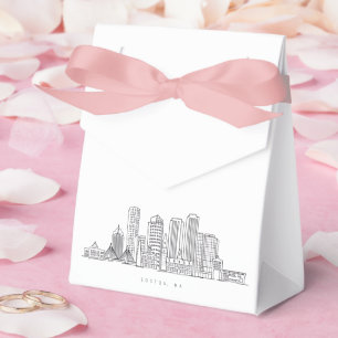 Minimalist Boston City Skyline Illustration Favor Boxes