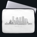 Minimalist Boston City Skyline Illustration Laptop Sleeve<br><div class="desc">”Minimalist Boston City Skyline Illustration – Massachusetts Landmark Design“ Celebrate the charm and history of Boston, Massachusetts with this elegant line art skyline design. Featuring iconic landmarks and the distinctive cityscape, this Boston skyline artwork captures the perfect blend of history and modern architecture. This versatile city skyline design makes a...</div>