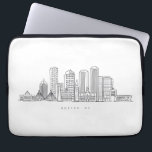 Minimalist Boston City Skyline Illustration Laptop Sleeve<br><div class="desc">”Minimalist Boston City Skyline Illustration – Massachusetts Landmark Design“ Celebrate the charm and history of Boston, Massachusetts with this elegant line art skyline design. Featuring iconic landmarks and the distinctive cityscape, this Boston skyline artwork captures the perfect blend of history and modern architecture. This versatile city skyline design makes a...</div>