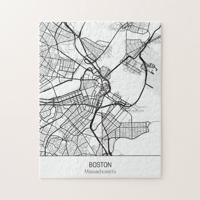 Minimalist Boston Massachusetts Jigsaw Puzzle (Vertical)