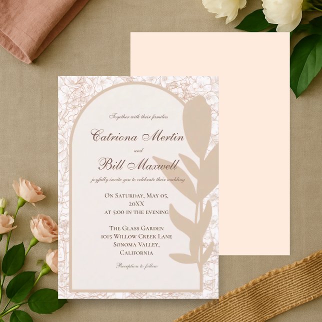 Minimalist Botanical Arch Wedding Invitation (Creator Uploaded)