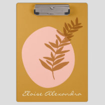 Minimalist Botanical Art in Yellow Personalized Clipboard