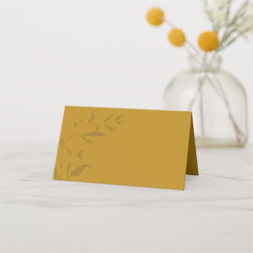 Minimalist Botanical Artwork Mustard Boho Wedding  Place Card