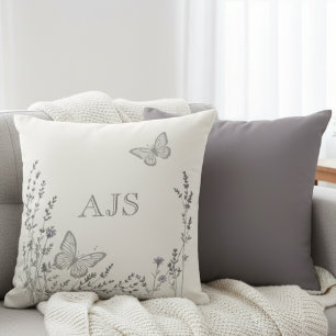 Minimalist Botanical Cottagecore Best Friend Gift Throw Pillow