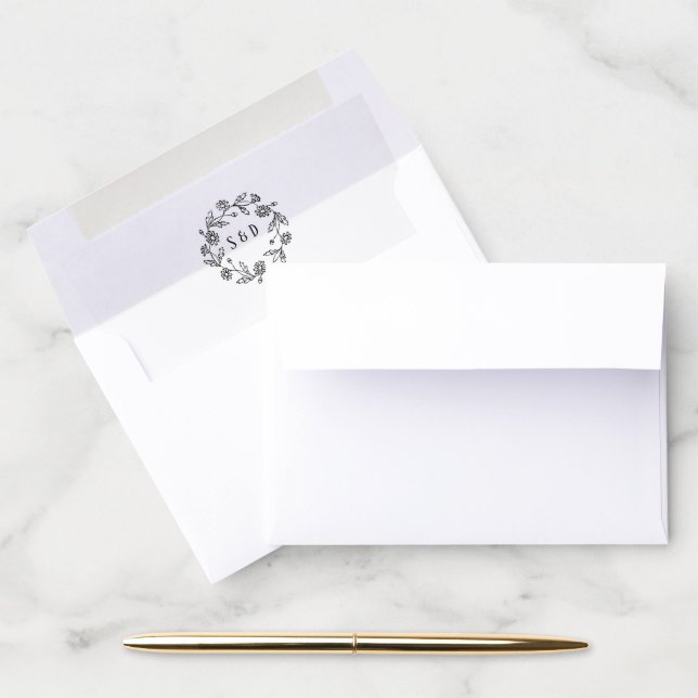 Minimalist Botanical  Daisy Line Art Envelope Liner (Desk)