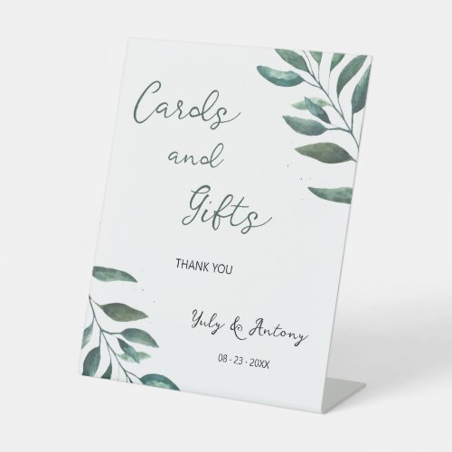 Minimalist Botanical Eucalyptus Cards and Gifts Pedestal Sign