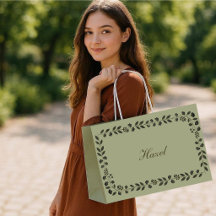 Minimalist Botanical Fall Frame Vintage Sage Green