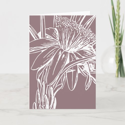Minimalist Botanical Floral Line Drawing Artwork Card