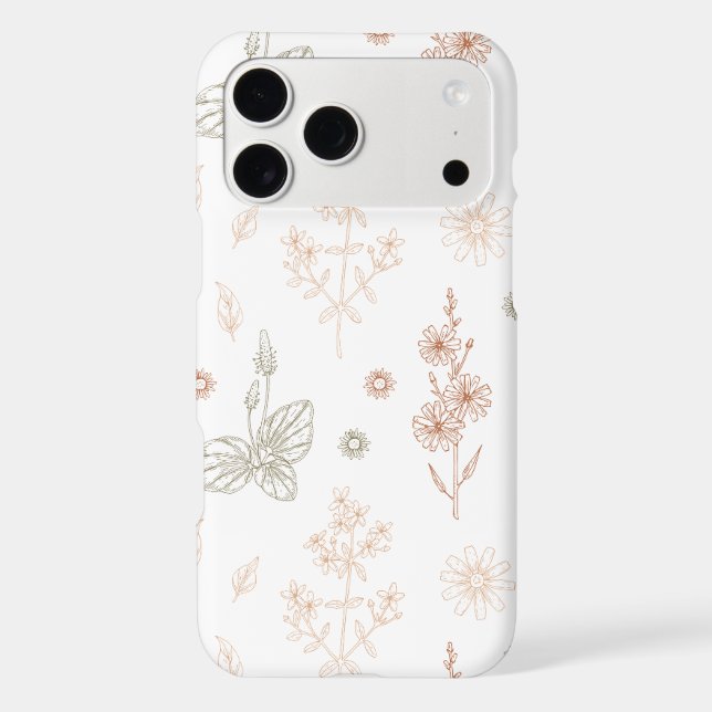 Minimalist Botanical Floral Phone Case – Elegant H (Back)