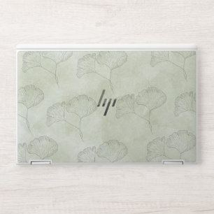 Minimalist Botanical Ginkgo Biloba Watercolor Text HP Laptop Skin