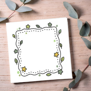 Minimalist Botanical Leaf Border Cute Hand Drawn Post-it Notes