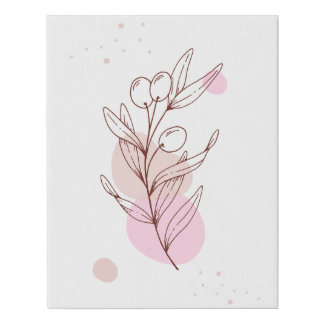 Minimalist Botanical Leaves Canvas Wall 