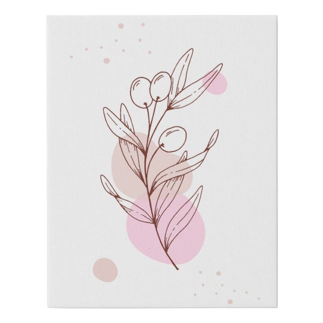 Minimalist Botanical Leaves Canvas Wall  (Front)
