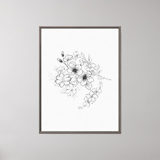 Minimalist Botanical Line Art Canvas Print