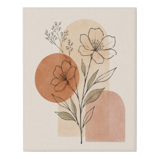 Minimalist Botanical Line Art Print | Canvas Art