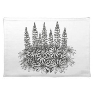 Minimalist Botanical Lupine Cloth Placemat