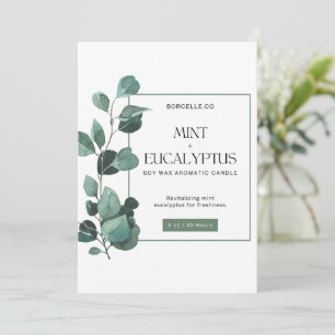 Minimalist Botanical Mint Eucalyptus Soy Wax Candl Thank You Card